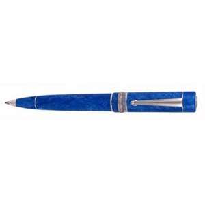  Delta Dreidel Blue Resin Sterling Silver Ballpoint Pen 