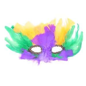  Mardi Gras Feathered Mask 