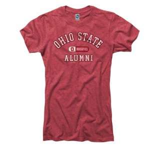  Ohio State Buckeyes Womens Red Alumni Ring Spun T Shirt 