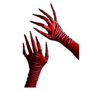  Gloves Long Red Creepy Nightmare Devil Witch Gloves with 