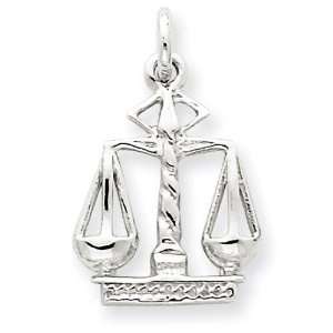  Flat Backed Small Scales Of Justice Charm in 14k White 