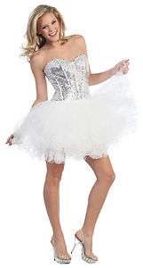 FUN SHORT TUTU PROM SWEET 16 PARTY DRESS SEQUINED STRAPLESS SWEETHEART 