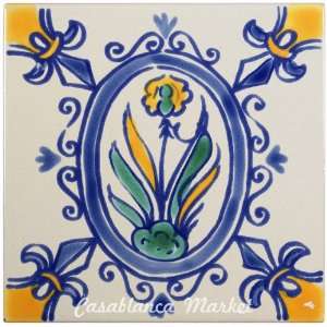  Mediterranean Iris Ceramic Tile 4x4