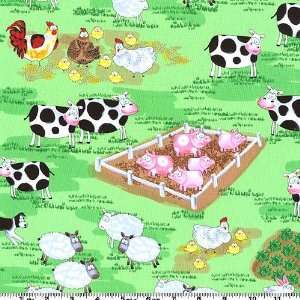   and Country Barnyard Green Fabric By The Yard Arts, Crafts & Sewing