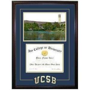 University of California, Santa Barbara Graduate Framed Lithograph w 