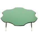 McCourt 74570G LOW 60 Inch Flower Activity Table   Green Top with 