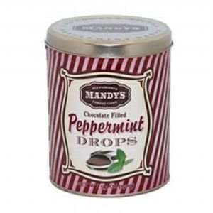 Mandys Chocolate Filled Peppermint Candy Tin   5.3 Ounces  