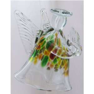 Kitras Art Glass   Hand Blown Glass Hanging Ornament   ANGEL FIGURINE 