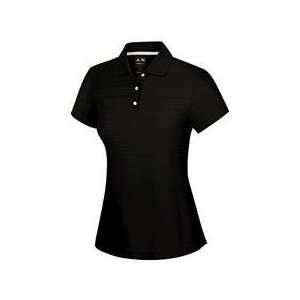   Textured Solid Logo Polo for Women  Coolmax   Black