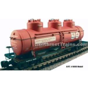    Aristo Craft Large Scale 3 Dome Tank Car   Mobil Oil Toys & Games