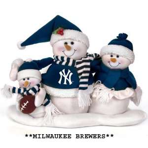  16.5 MLB Milwaukee Brewers Plush Snowman Family Christmas 