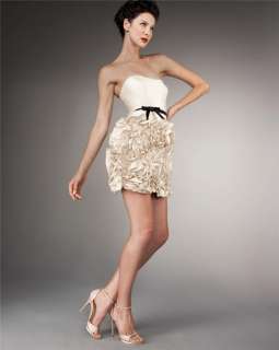 695 Milly Strapless Rose Skirt Dress Sz 4  