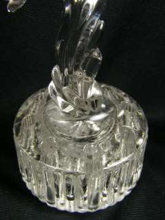   1953 Cambridge Glass Crystal HERON Flower Frog with Ribbed Base  