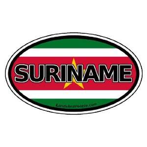  Suriname Flag Car Bumper Sticker Decal Oval Automotive