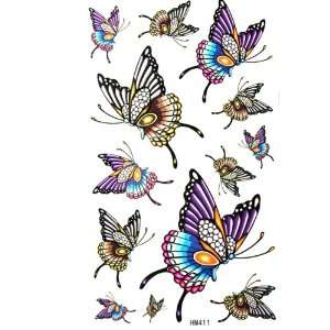   colorful fake temporary tattoos insects butterfly Toys & Games