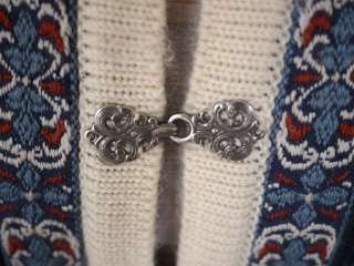 Vintage DALE OF NORWAY Thick 100% WOOL Pewter Buttons FAIR ISLE 