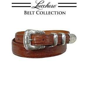    Lucchese Belts Lizard W8052 Peanut Brittle 