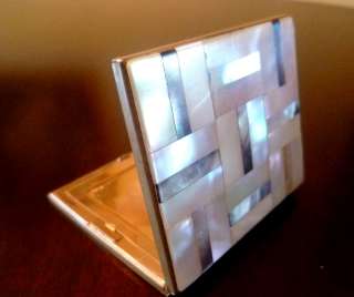 VINTAGE MOTHER OF PEARL COMPACT, by MARHILL  