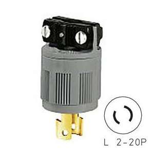  Bryant 9102n Locking Device Plug, L2 20, 15a, 250v, Black 