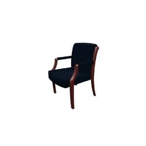   Vinyl Guest Chair with Wrapped Arms, Raven (Black)