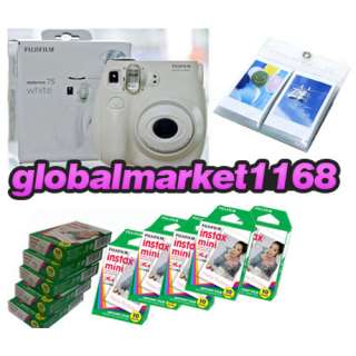 Fuji Sofortbildkamera Polaroid Instax 7S weiß + 100 Filme + Bonus 