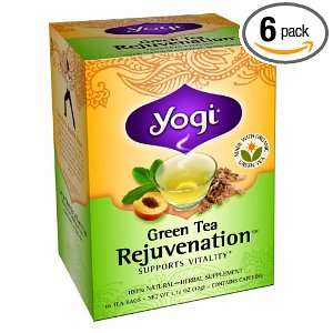 Yogi Green Tea Rejuvenation, Herbal Tea Supplement, 16 Count Tea Bags 
