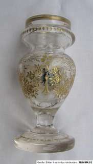 Einzigartige Fuss (Pokal) Vase m. Schwarzlotmalerei  