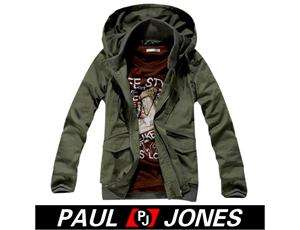 PJ slim fit Mens Hooded Winter Jacket short Coat Outerwear 4size 