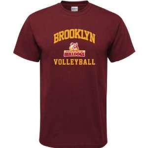   Bulldogs Maroon Volleyball Arch T Shirt 