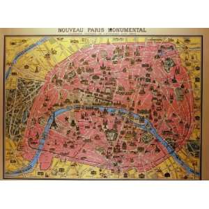   Cavallini   Paris Map   Decorative Paper   Gift Wrap