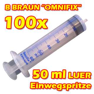 100x BRAUN OMNIFIX 50ml 60ml Spritze Spritzen mit LUER Wund  und 