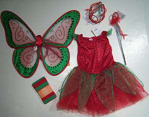 NWT Gymboree Sz M 7 8 Berry Butterfly Fairy Costume Wings Tiara Wand 