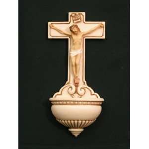  Alabaster Crucifixion Holy Water Font 