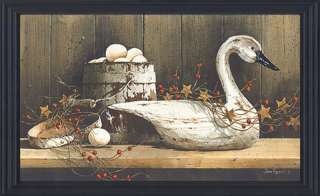 Country Charm,Swan,Eggs,Framed Print,By John Rossini  