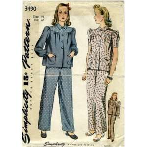   Sewing Pattern Misses Pajamas Size 14   Bust 32 Arts, Crafts & Sewing