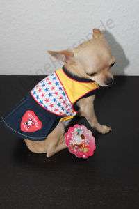 Chihuahua Kleid HUNDEKLEID Hundeshirt JEANS Sterne XS  