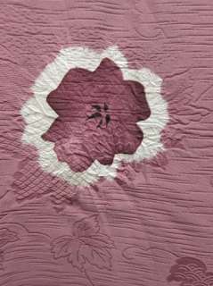 Japanese Kimono Haori Pink Flower Silk 06v0181  