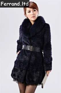   Rabbit Fur Coat/Jacket/Vest with Fox Collar Women Series CT21  
