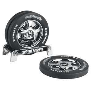  Tire Coaster Set with Stand   Set of 4 Automotive