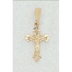  14 Kt Gold Religious Medals   Crucifix   Fleur De Lis   In 