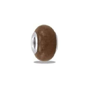 Awesome Brown Jade Stone European/Memory Charm Double Sterling Layered 
