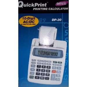  Datexx Quickprint Printing Calculator 10 digit Ac/dc Electronics