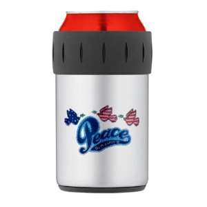   Thermos Can Cooler Koozie Peace on Earth Birds Symbol 
