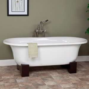   Tub   Dark Cherry Arched Wood Cradles   No Overflow or Faucet Holes