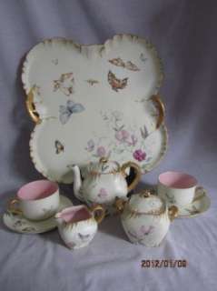 Antique Limoges 8 Piece Tea Set Decorative  