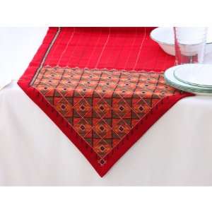  Table Runner with Hand Stitched Jat Embroidery and 