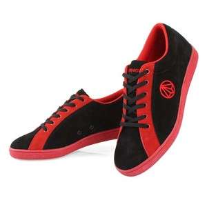 Paperplanes] New Men Suede Sneakers Black/Red Shoes US  