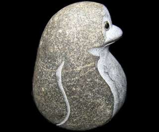 Boulder Penguin   2 Tall   Crafted from Riverstone   Happy Feet 