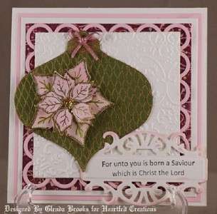Heartfelt Creations Christmas Cling Rubber Stamp Set Petite Poinsettia 