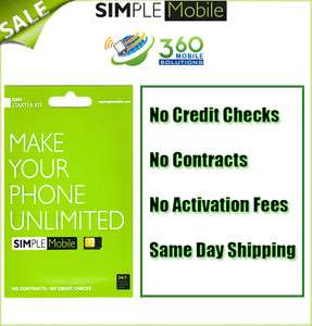  Memory card + NEW Simple Mobile Sim Card GSM Prepaid No Contract 3G 4G